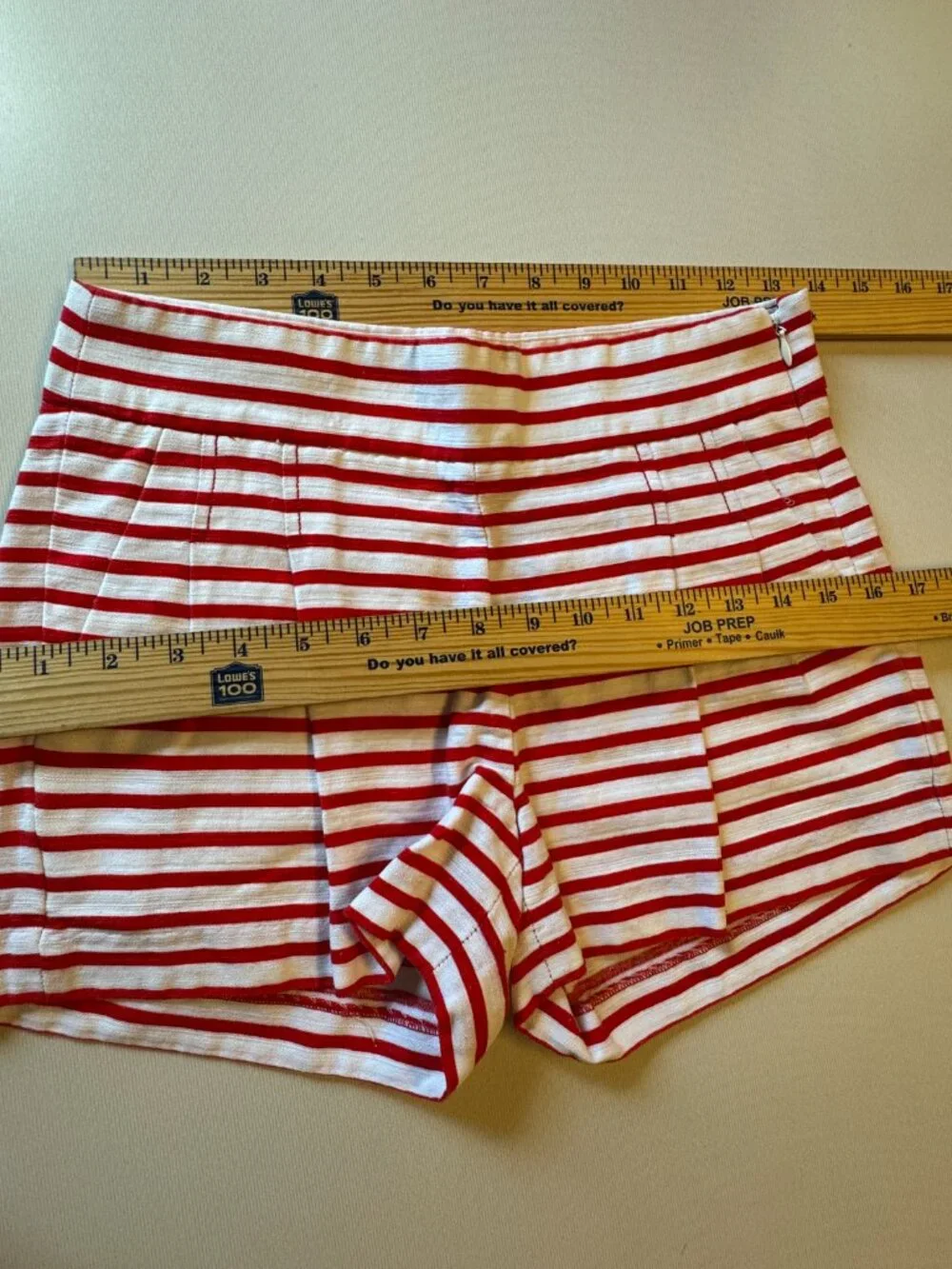 J.Crew Shorts Sz 00 Red White Stripe Pockets Linen Blend Nautical Prep